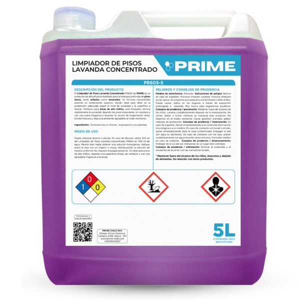 Limpiador de Pisos Prime Lavanda 5 lts