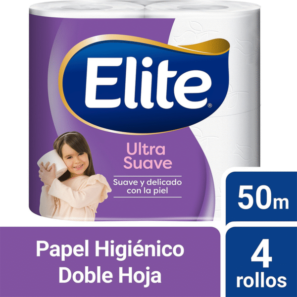 Papel Higienico Elite Doble Hoja 50 mts 4 Rollos