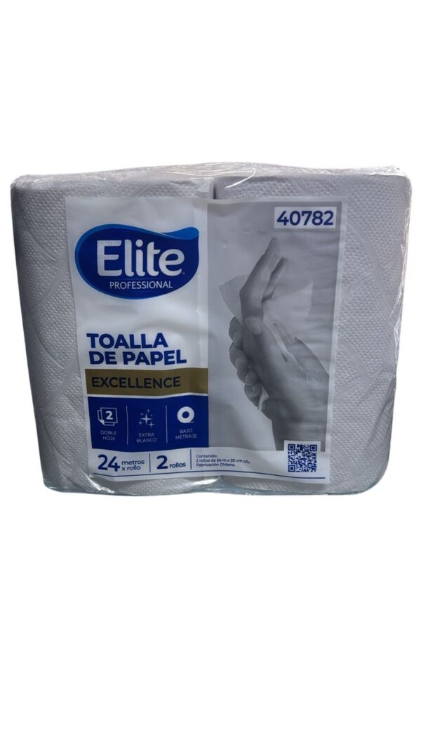 Toalla de papel elite Doble Hoja 24mts 2 Rollos
