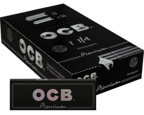 OCB papelillo premium negro 1 1/4 1 und