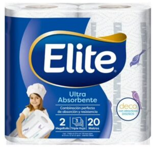 Toalla de Papel Élite 20 mts ultra absorbente 2 Rollos